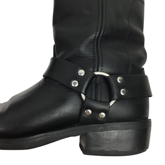 Vintage Durango Mens 11" Harness Boot Size 9.5EE Western Black Leather Square To - Picture 2 of 13